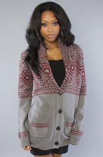 RVCA The Fair Va Cardigan Sweater in Gray Noise