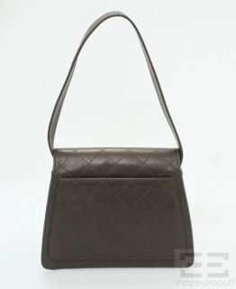 Chanel Brown Diamond Stitched Leather Shoulder Flap Bag