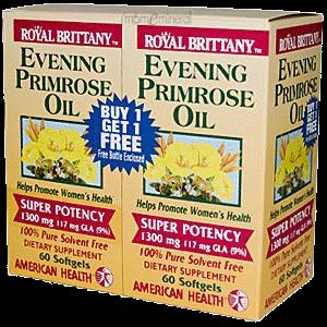 Royal Brittany Evening Primrose Oil 1300 MG 2 Bottle 60 Sgels by
