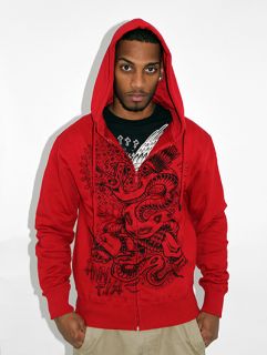  Iron Fist Great Snakes Awesome Zip Up Hoody Red