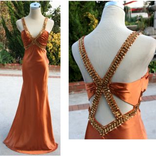 FAVIANA Couture $420 Copper Prom Evening Gown 2