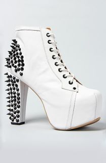 Jeffrey Campbell The Spike Shoe in White With Black Studs  Karmaloop