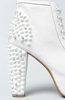 Jeffrey Campbell The Spike Shoe in White With White Studs  Karmaloop