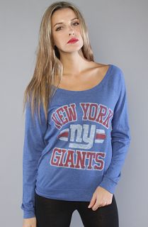 Junkfood Clothing The Giants Heather Off The Shoulder Raglan in