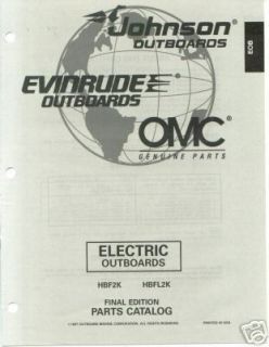 1997 Johnson Evinrude HBF2K HBFL2K Parts Catalog