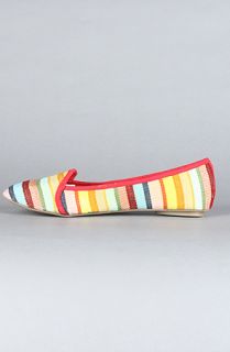 Rebels Footwear The Santiago Shoe in Red Multi Stripe