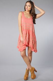 Free People The Voile and Lace Trapeze Slip in Coral