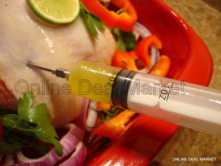 New Marinade Injector Flavor Syringe Cooking Meat Poultry Turkey