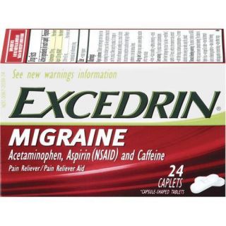 EXCEDRIN MIGRAINE Headache Pain Relief 24 Caplets Caffeine Sealed NEW