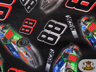 Fleece Fabric Printed NASCAR 88 Black 58 Wide Sold by The Yard NL 400