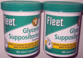Fleet Glycerin Suppositories Laxatives 100ct Adult