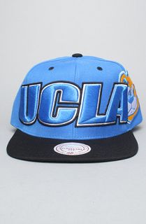 Mitchell & Ness The Wordmark Snapback Hat in Baby Blue Black