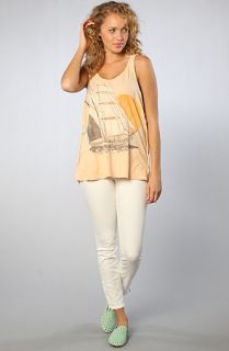 Rebel Yell The Sail Away Tie Tank in Apricot