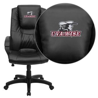  Cavaliers NCAA Embroidered Black Leather Executive Office Chair