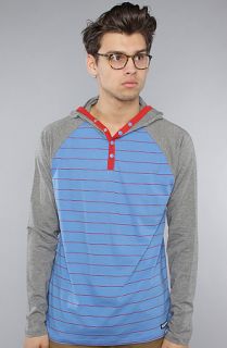 Burton The Crackle Hooded Henley in Swedish Blue