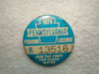 Vintage 1975 Pennsylvania Resident Fishing License