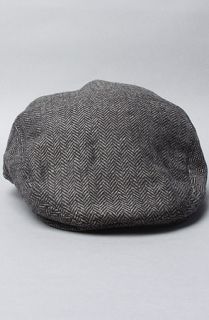 Brixton The Hooligan Hat in Gray and Black Herringbone