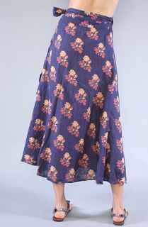 Free People The Cantina Wrap Skirt in Navy Combo