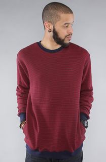 Brixton The Partisan Crewneck Sweatshirt in Red Navy