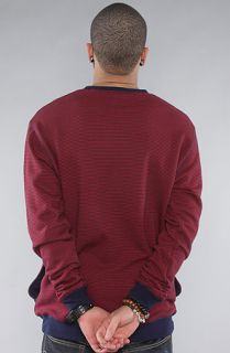 Brixton The Partisan Crewneck Sweatshirt in Red Navy