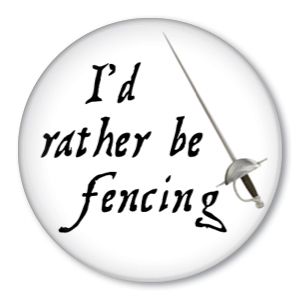Rather Be Fencing Foil Epee Sword Fencer Gift Pin