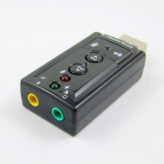 External USB 3D Sound Card Virtual 7.1 CH Audio Laptop +USB Extension