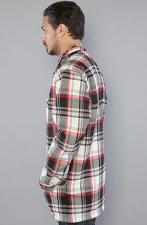 Burton The Haven Sherpa Flannel Jacket in Cardinal Handlebar Plaid