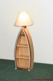 Decorative Amish Crafted Oak Rowboat Bookcase Lamp