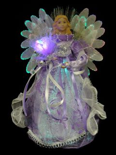 Fiber Optic Purple Angel Christmas Table Top Decoration