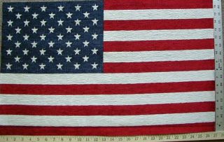  US Flag Chenille Pillow and Craft Panel Fabric