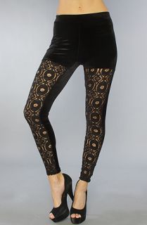 Evil Twin The Righteous VelvetLace Legging in Black