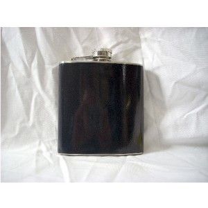  Black Wrapped Stainless Steel Alcohol Hip Flasks   By Top Shelf Flasks