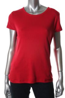 Famous Catalog New Red Cotton Crew Neck Short Sleeve T Shirt Top L