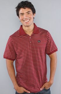 LRG Core Collection The Core Collection Striped Polo in Maroon