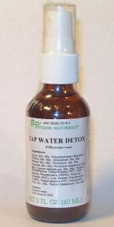 large 2 oz spray bottle of homeopathic TAP WATER DETOX FORMULA from