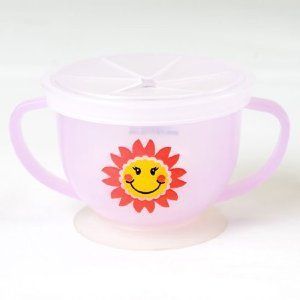 Made for Mom Snack Trap Snack Cup Smiley Flower Design Lavender Brand