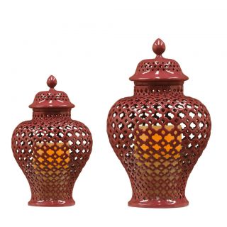 Flameless Candles LED Light Apothecary Urn Set of 2 With Timer Gothic
