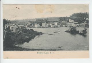 Postcard Findley Lake NY New York Chautauqua County Old Vintage