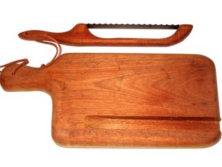 Vintage Violin Fiddle Bow Bread Knife Hasa Heavy Oak Slotted Cutting