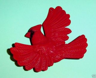 Red Cardinal Bird in Flight Christmas Ornament Holiday
