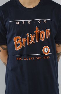 Brixton The Boundary Tee in Navy Concrete