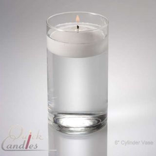 Glass Cylinder Floating Candle Vase 6 inch Centerpieces