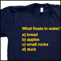 WHAT FLOATS IN WATER? monty bread apples rocks duck python holy grail