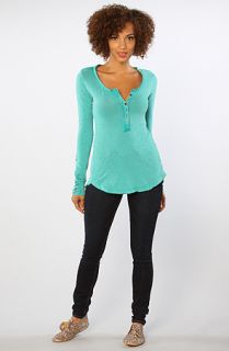 Free People The Henley Crochet Top in Seaglass