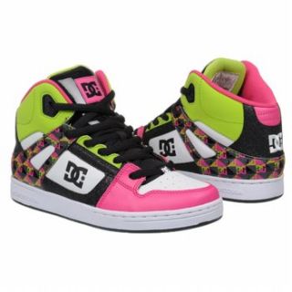 Athletics DC Shoes Kids Rebound Pre/Grd Crazy Pink/Soft Lime Shoes