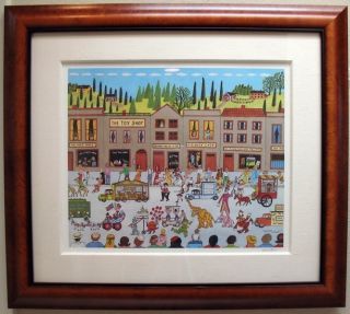 Mike Falco Parade Framed Mint Signed Lithograph RARE Circus Carnival