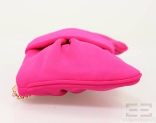 Folli Follie Hot Pink Nylon Bow Clutch with Chain Strap New