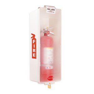 Mark II Fire Extinguisher White Cabinet w/ Red Cover, #M2JWRBR