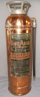 Antique Vintage FYR Fyter Fire Extinguisher Copper Brass