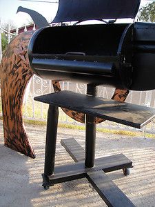 CUSTOM OUTDOOR GUN BBQ GRILL FIRE PIT HANDCRAFT AND DETACHABLE TABLE